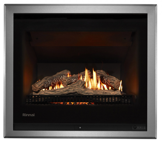 Rinnai 750 Inbuilt Gas Fire - 3 sided frame