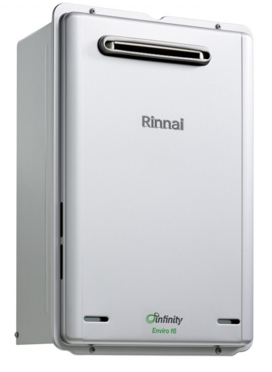 Rinnai enviro front hot water storage